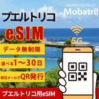 【プエルトリコ eSIM】 無制限プラン 1日〜30日 プリペイド esim 回線 データ通信専用 5G/4G