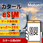 【カタール eSIM】 無制限プラン 1日〜30日 プリペイド esim Vodafone回線 データ通信専用 5G/4G