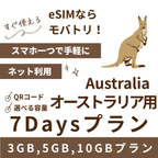 【オーストラリア eSIM】7日間プラン データ容量選択式 プリペイド esim Telstra・Optus回線 データ通信専用