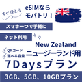 【ニュージーランド eSIM】7日間プラン データ容量選択式 プリペイド esim Spark・Vodafone回線 データ通信専用