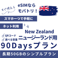 【ニュージーランド eSIM】90日間プラン データ容量選択式 プリペイド esim Spark・Vodafone回線 データ通信専用